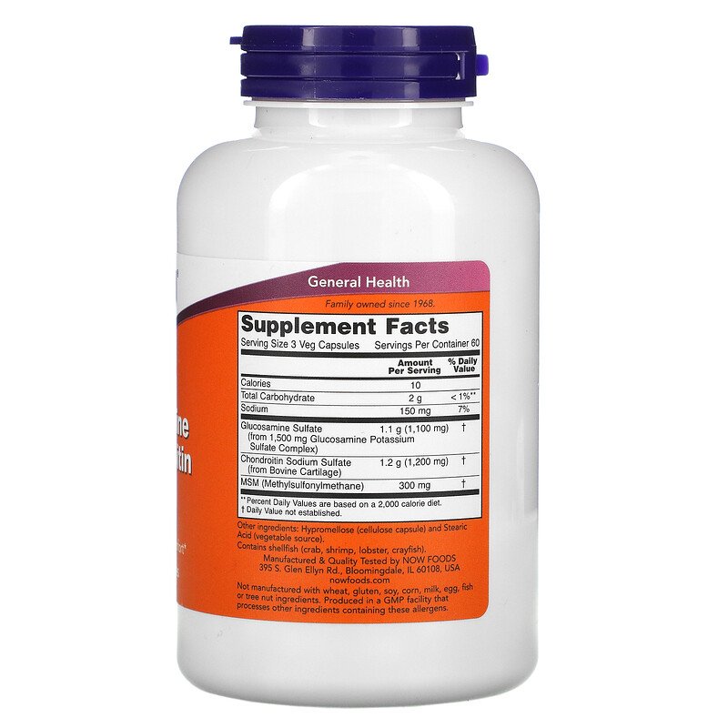 NOW Glucosamine and Chondroitin with MSM - - Now Foods
