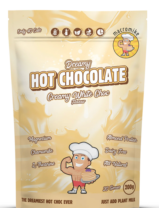 Hot Chocolate Creamy White Choc - 200g - Macro Mike