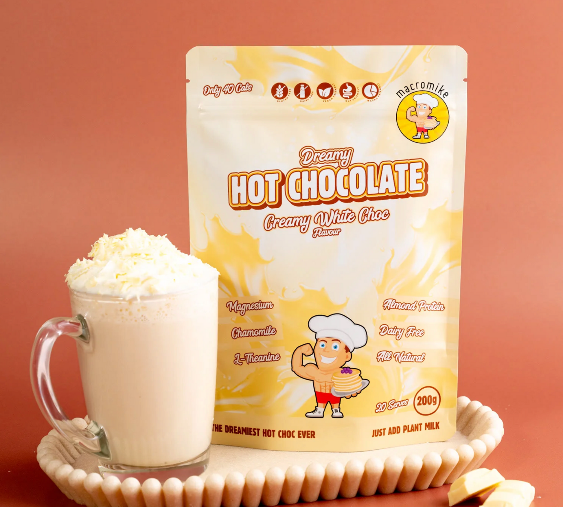 Hot Chocolate Creamy White Choc - - Macro Mike