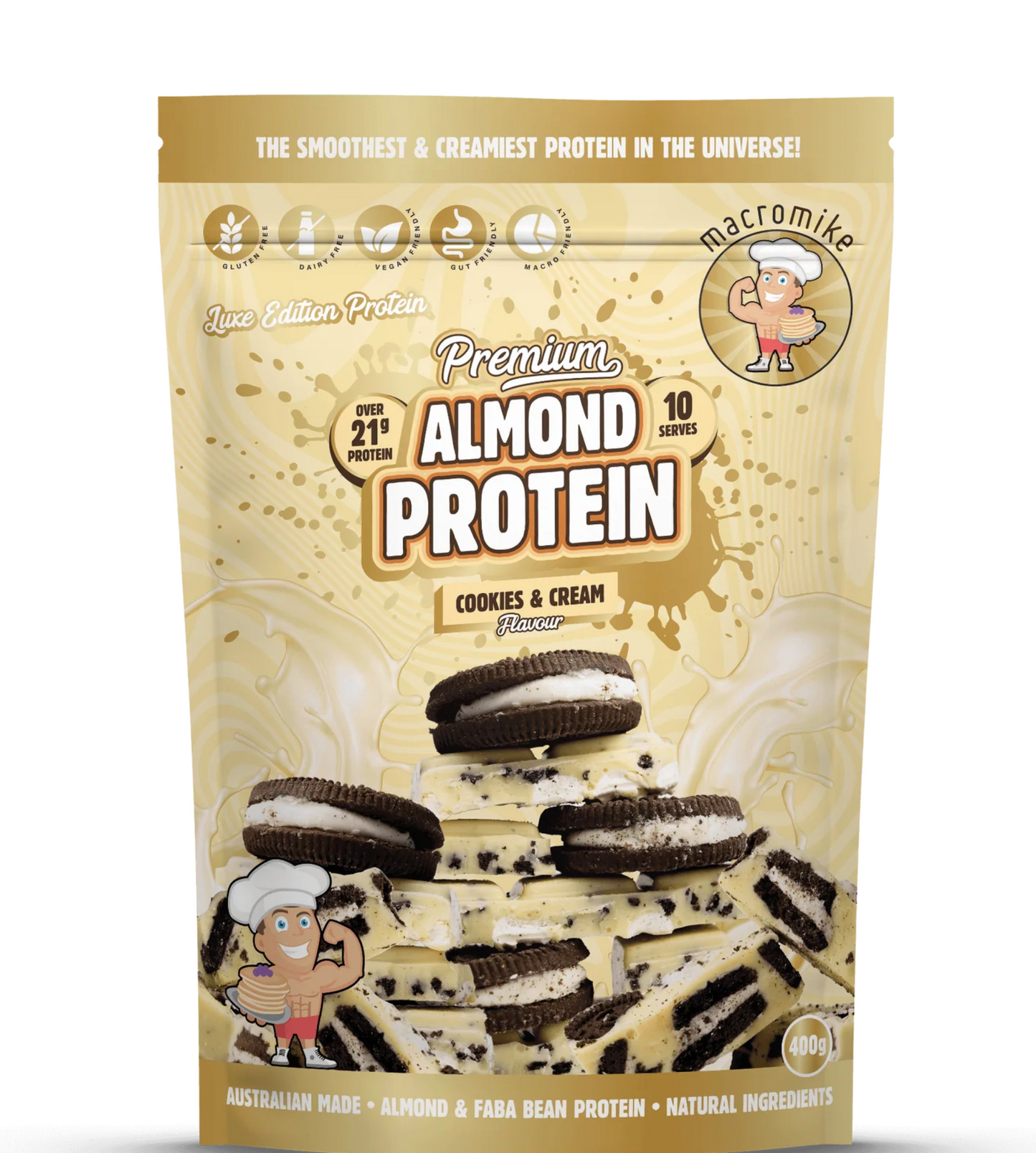 Macro Mike Almond Protein - 400g cookies & Cream - Macro Mike