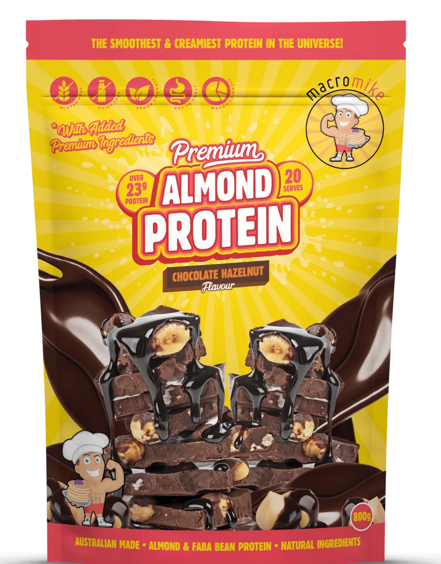 Macro Mike Almond Protein - 800g Chocolate Hazelnut - Macro Mike